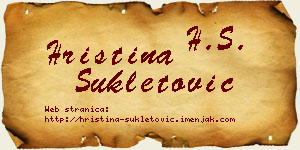 Hristina Šukletović vizit kartica